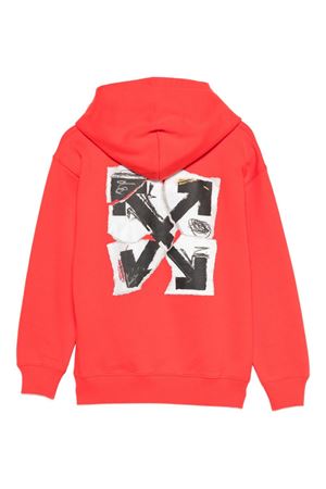 felpa in cotone rosso OFF WHITE KIDS | OBBB001F25FLE0032501